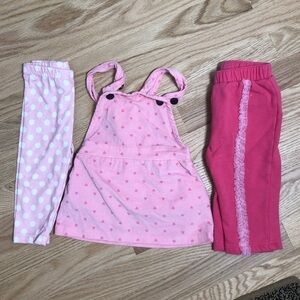 6-9 month Girls Clothing Bundle Pants Skirtall Pink Ruffle Disney Skirt Overall